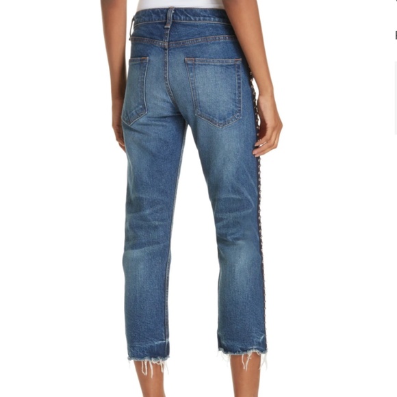 Ines Rhinestone Studded Tuxedo Stripe Jeans 27 - Picture 5 of 8